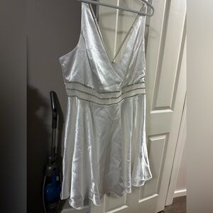 Cleo White Wedding Dress with Silver Accents